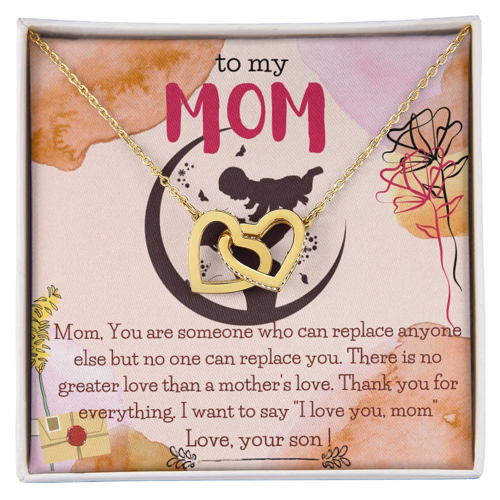 To My Mom Necklace From Your Son Mom Gift Mom Gift From Son Mom Birthday Gift From Son Personalized Unique Gift For Mother From Son Interlocking Hearts Necklace