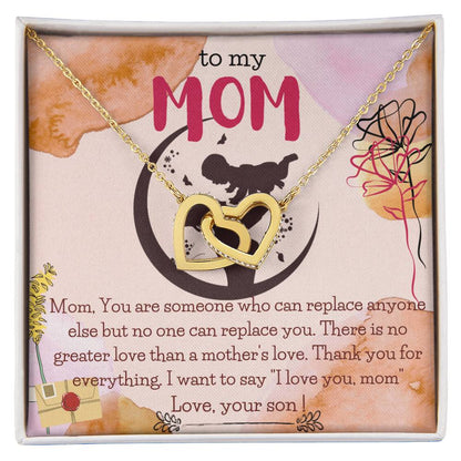 To My Mom Necklace From Your Son Mom Gift Mom Gift From Son Mom Birthday Gift From Son Personalized Unique Gift For Mother From Son Interlocking Hearts Necklace