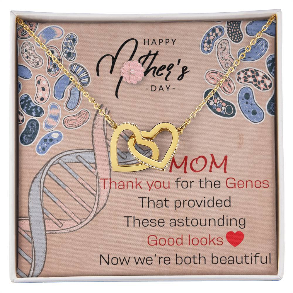 Mom Thank You For The Genes Interlocking Hearts Necklace