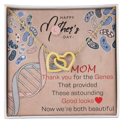 Mom Thank You For The Genes Interlocking Hearts Necklace