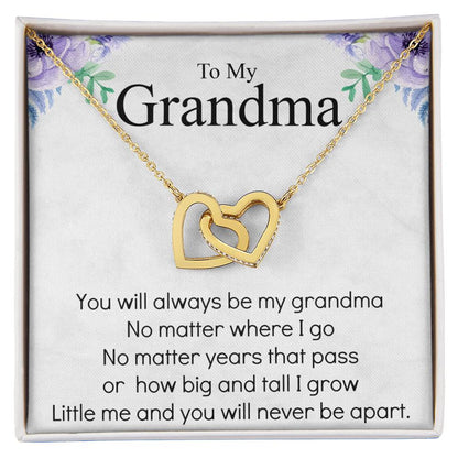 Grandma Necklace Gifts For Grandma From Granddaughter Or Grandson Mothers Day Gift Ideas For Grandma From Grandkids Best Grandma Ever Interlocking Hearts Necklace