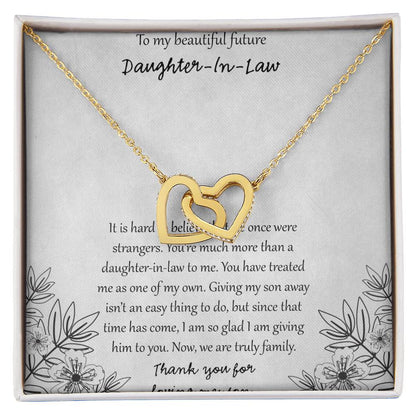 To My Beautiful Future Daughter In Law Interlocking Hearts Necklace