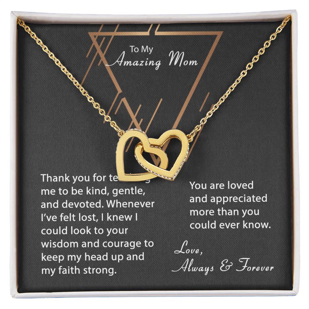 Keep My Faith Strong Necklace Interlocking Hearts Necklace