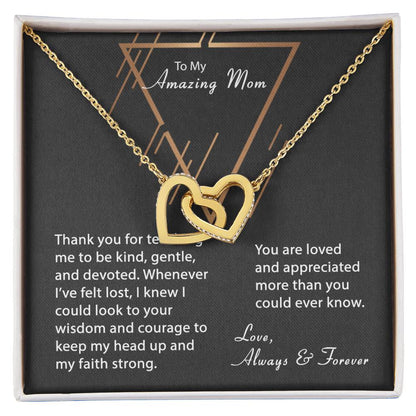 Keep My Faith Strong Necklace Interlocking Hearts Necklace