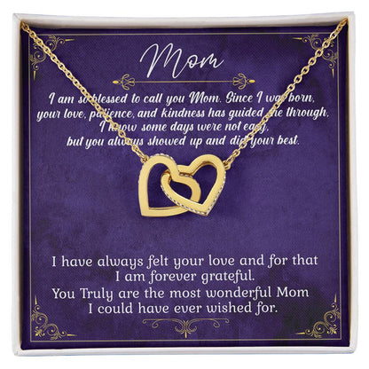 I Am Blessed To Call You Mom Limited Edition Interlocking Hearts Necklace