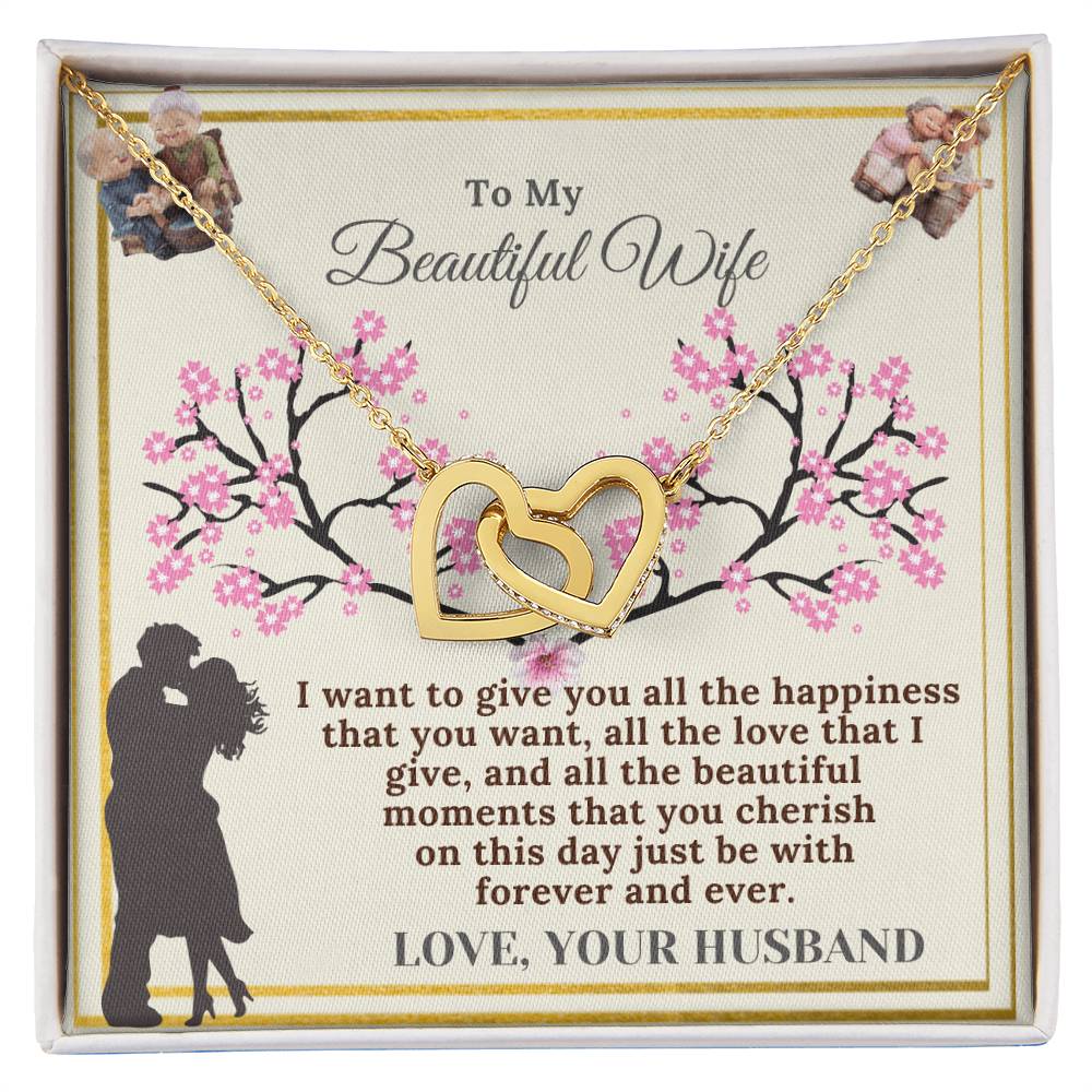 Meaningful Gift For Wife Birthday Gift For Wife From Husband Beautiful Birthday Gift For Her. Interlocking Hearts Necklace