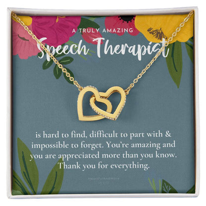 Speech Therapist Gift Amazing Speech Therapist Gift Necklace Language Pathologist Gift For Speech Pathologist Interlocking Hearts Necklace