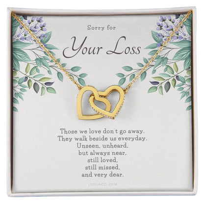 Loss Of Loved One Necklace Loss Of Mother Gift Loss Of Father Gift Sorry For Your Loss Sympathy Gift Sterling Silver Pet Loss Gift Interlocking Hearts Necklace