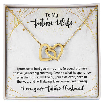 Gift For Feature Wife Necklace Jewellery Interlocking Hearts Necklace