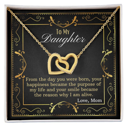 Gift From Mom To Daughter Interlocking Hearts Necklace