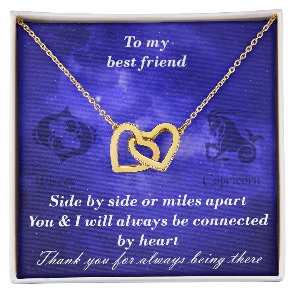 Pisces To Capricorn Best Friend Interlocked Hearts Necklace Interlocking Hearts Necklace