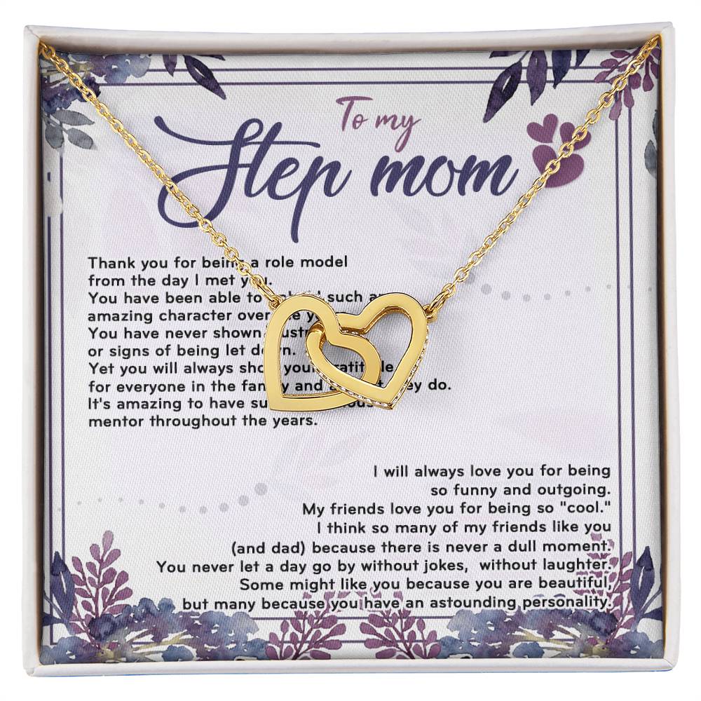 Stepmom I Will Always Love You For Being So Funny D319 Interlocking Hearts Necklace