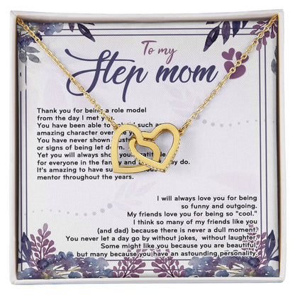 Stepmom I Will Always Love You For Being So Funny D319 Interlocking Hearts Necklace