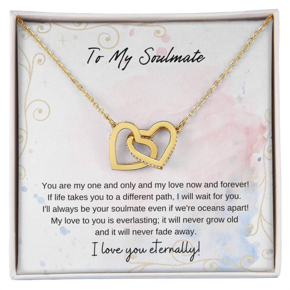 To My Soulmate Interlocking Hearts Necklace