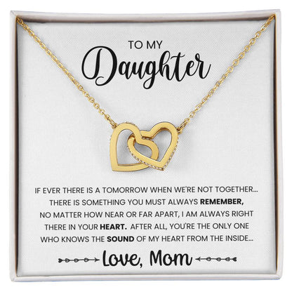 My Daughter- You Are The Only One Interlocking Hearts Necklace