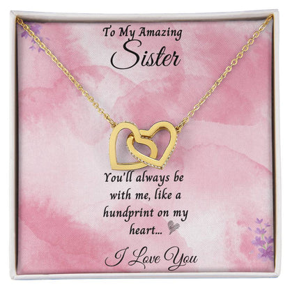 To My Amazing Sister Interlocking Hearts Necklace