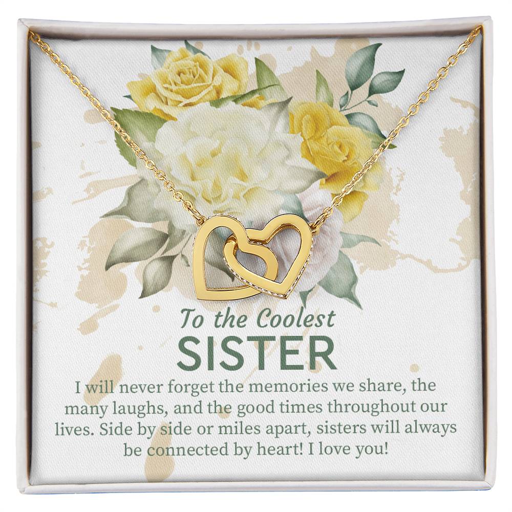 Sister Gift Idea Hearts Necklace For Sister Birthday Gift From Sister Sisters Jewelry Gift With Message Card Interlocking Hearts Necklace