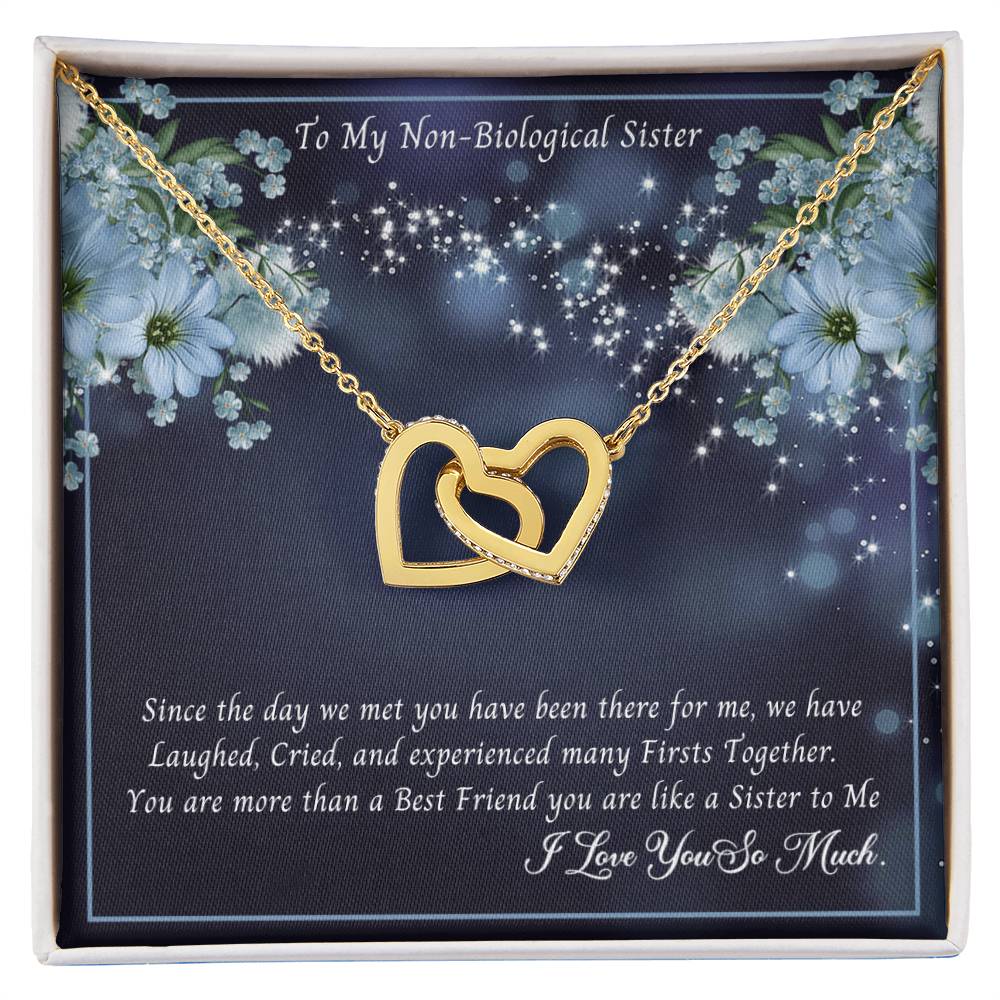 To My Non-Biological Sister - You Are More Than A Best Friend You Are Sister To Me Interlocking Hearts Necklace