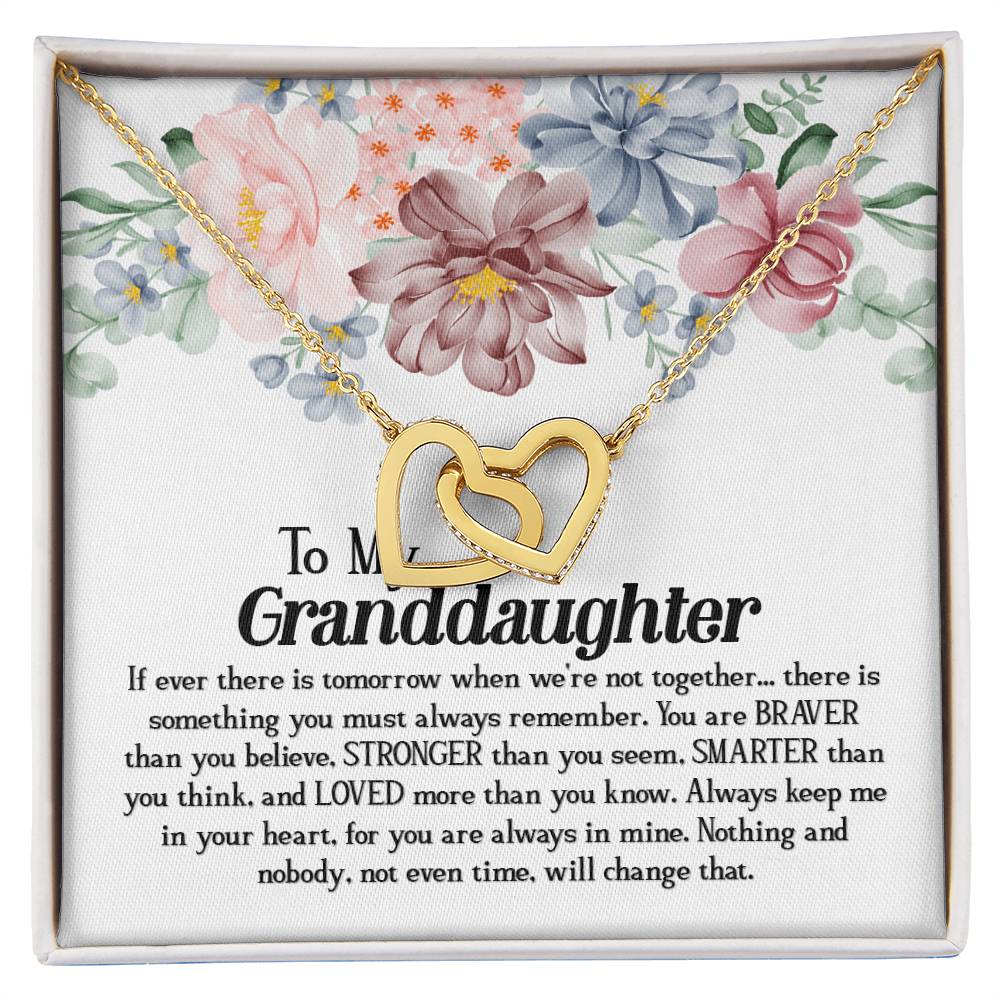 To My Granddaughter - Interlocked Hearts Interlocking Hearts Necklace