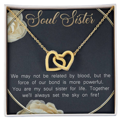 Soul Sister Interlocking Hearts Necklace Message Card
