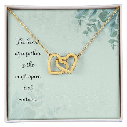 The Heart Of A Father Is The Masterpiece Of Nature - Interlocking Heart Necklace Interlocking Hearts Necklace