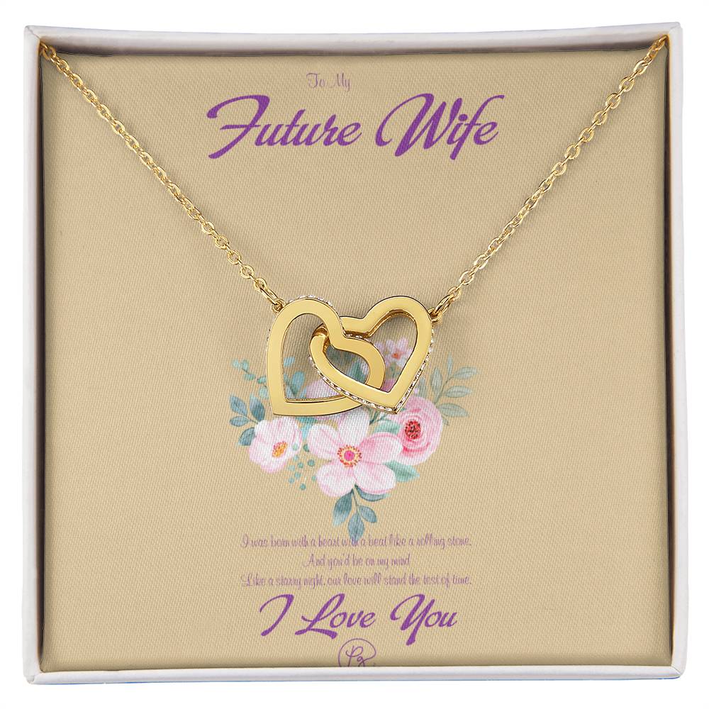 To My Future Wife - Birthday Gift For Fiancee - Perfect Us Gift Interlocking Hearts Necklace