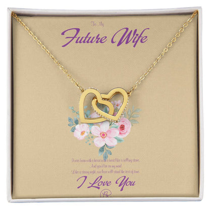 To My Future Wife - Birthday Gift For Fiancee - Perfect Us Gift Interlocking Hearts Necklace