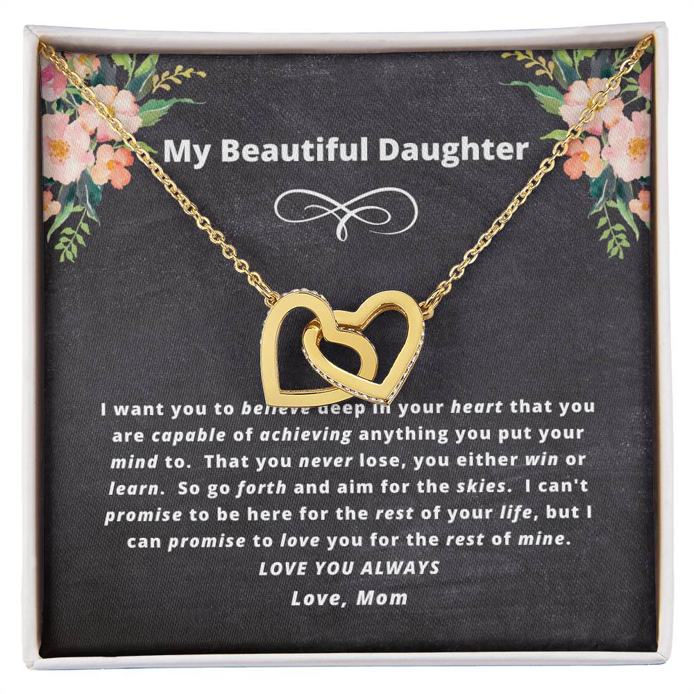 The Daughter Believe Necklace Gift Set Interlocking Hearts Necklace