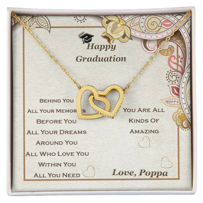 Interlocking Heart Necklace For Granddaughter Graduation Perfect Gift Interlocking Hearts Necklace