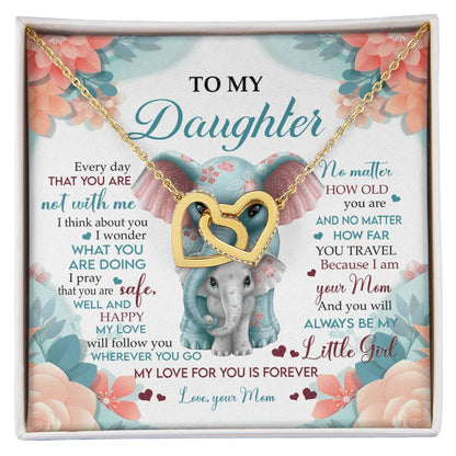To My Daughter Interlocking Hearts Necklace