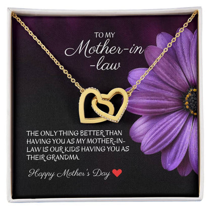 To My Mother-In-Law - The Only Thing Better - Necklace Interlocking Hearts Necklace