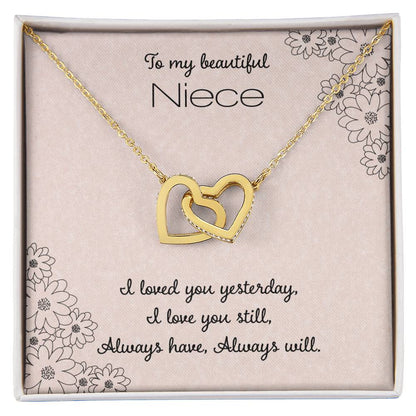 To My Beautiful Niece Interlocking Hearts Necklace