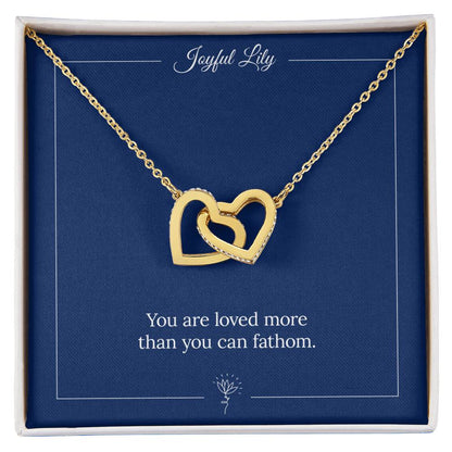 Joyful Lily - Interlinked Hearts Pendant Necklace Interlocking Hearts Necklace