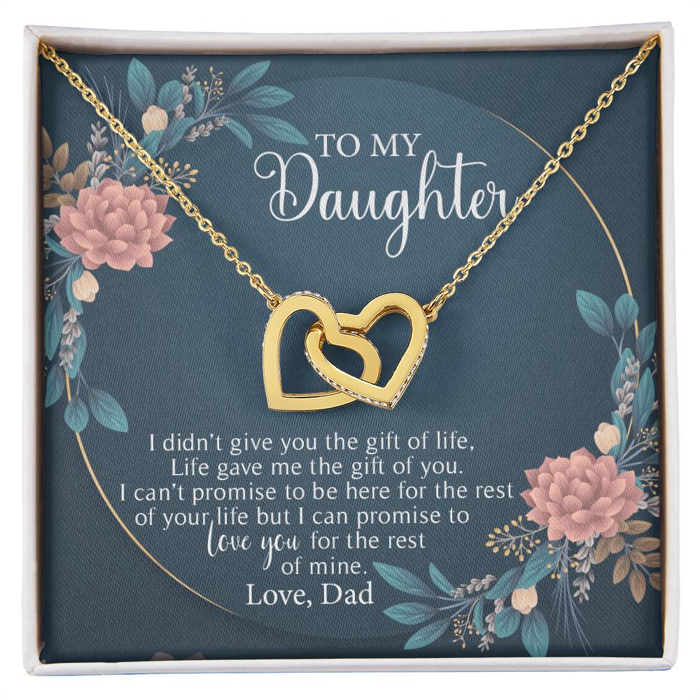 To My Daughter - I Love You For The Rest Of Mine - Necklace Interlocking Hearts Necklace