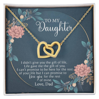To My Daughter - I Love You For The Rest Of Mine - Necklace Interlocking Hearts Necklace