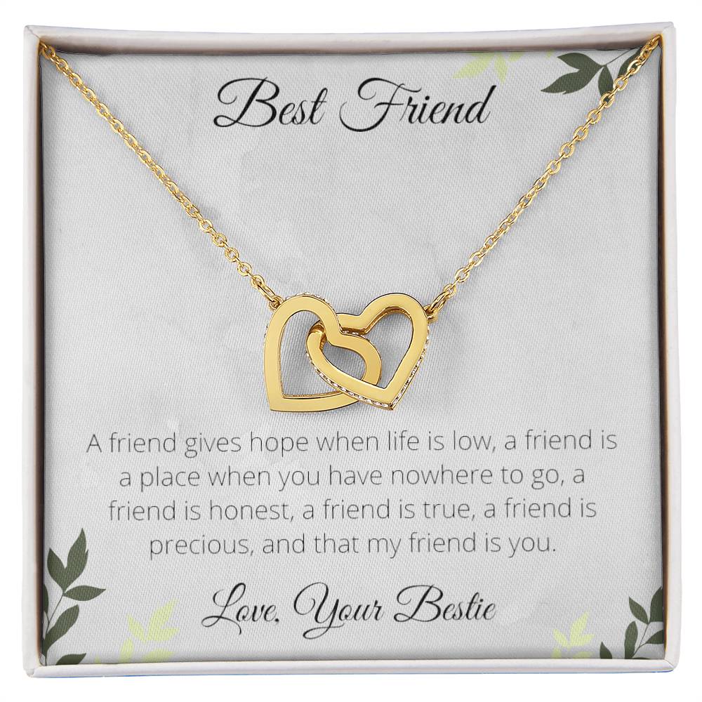 Precious Best Friend Necklace Interlocking Hearts Necklace