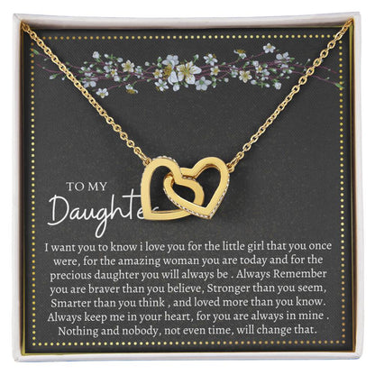 Gift For Daughter Interlocking Hearts Necklace