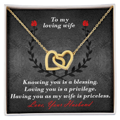 Priceless Wife Interlocked Hearts Necklace Interlocking Hearts Necklace