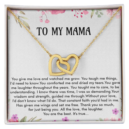 To My Mama - Christmas Gift Interlocking Hearts Necklace