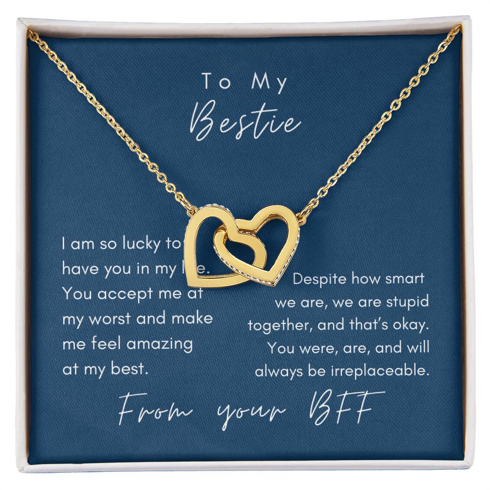 Lucky To Have Friend Necklace Interlocking Hearts Necklace