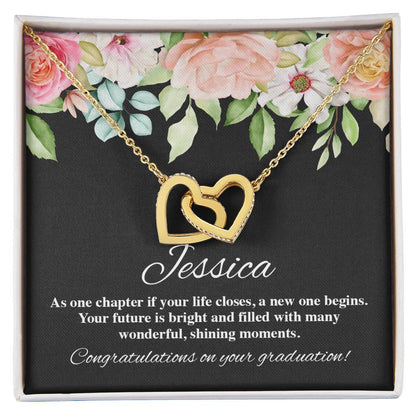 On Your Graduation Necklace Interlocking Hearts Necklace