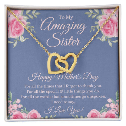 Mothers Day Gift For Sister Sister Mothers Day Gift Sister Necklace Gift On Mothers Day Sentimental Mothers Day Gift For Sister Jewelry Interlocking Hearts Necklace