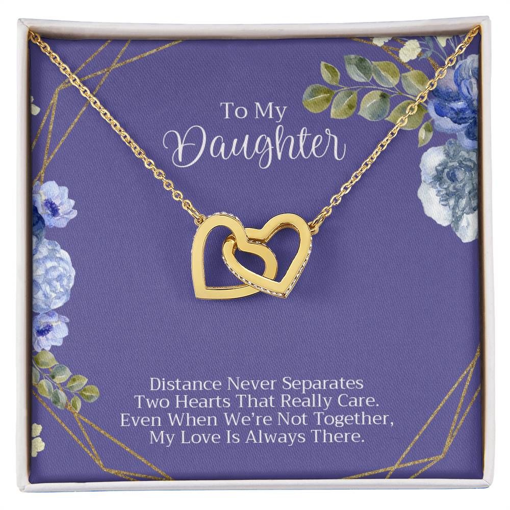 To My Daughter Necklace Interlocking Hearts Necklace