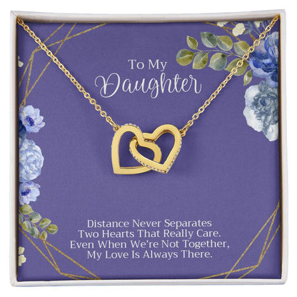 To My Daughter Necklace Interlocking Hearts Necklace