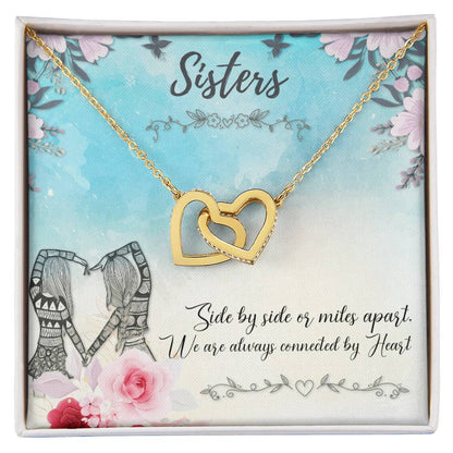 Sisters Two Hearts Interlock Necklace Interlocking Hearts Necklace