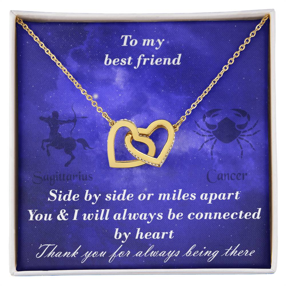 Sagittarius To Cancer Best Friend Interlocked Hearts Necklace Interlocking Hearts Necklace