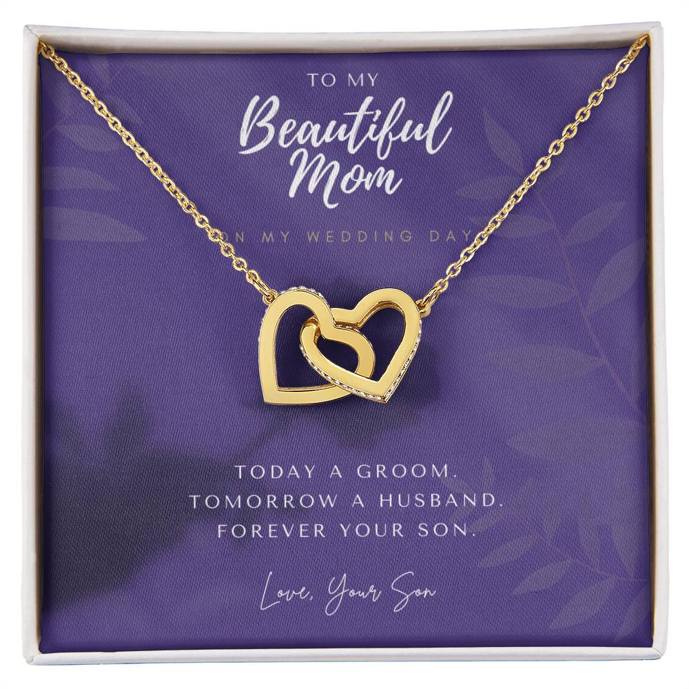 Mother Of The Groom Gift From Son Mom Wedding Gift From Son Wedding Gift From Groom To Mom Necklace Gift For Mom Wedding Gift From Son Interlocking Hearts Necklace