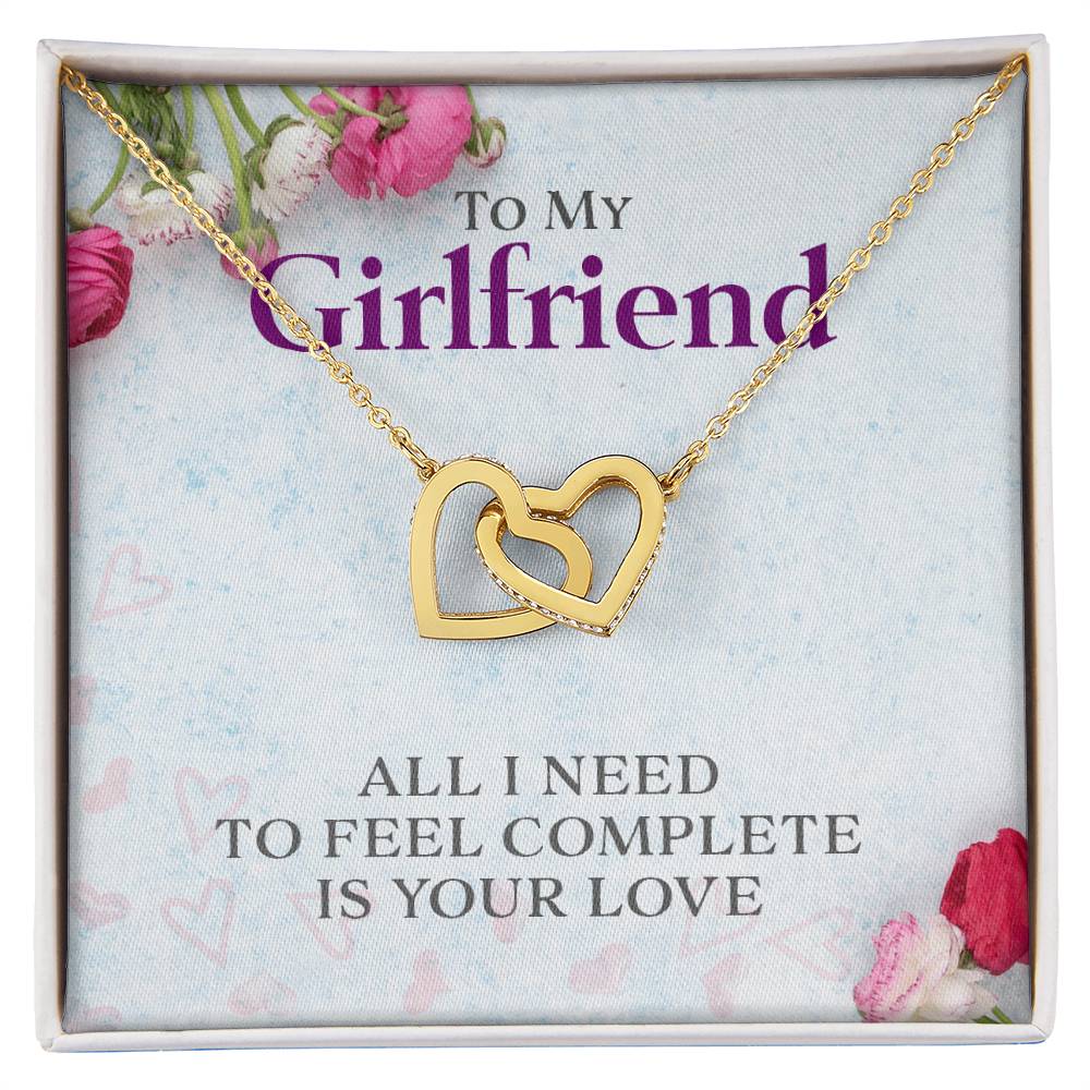 Two Hearts Necklace - All I Need Is Your Love Interlocking Hearts Necklace