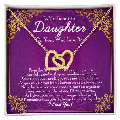 Interlocking Heart Necklace Daughter Wedding Day Gift From Momdad Mother To Bride Gift Jewelry Gift From Father Interlocking Hearts Necklace