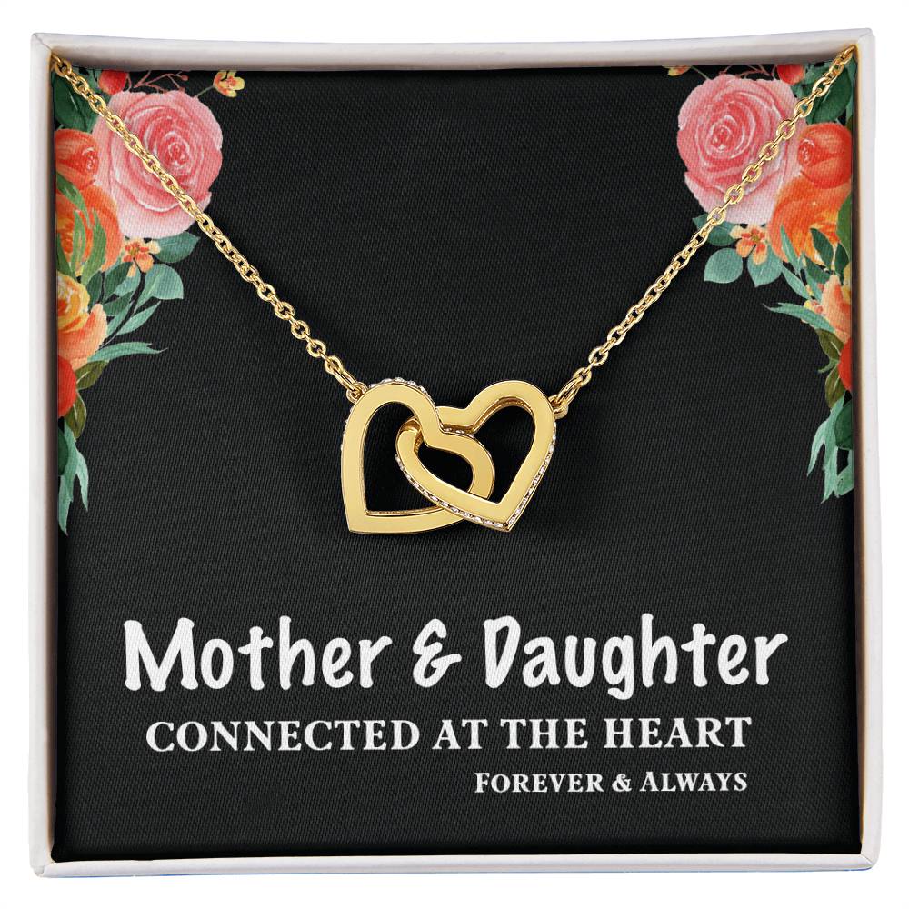 Mother & Daughter Connected At The Heart For Mother'S Day Interlocking Hearts Necklace